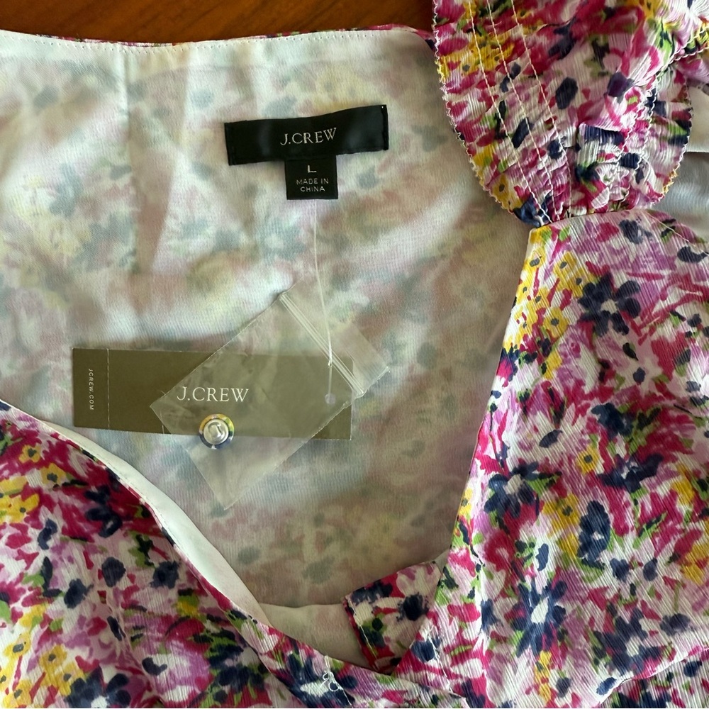 J. Crew Women's Floral Blouse - Pink, Yellow, Blue - Picture 3 of 7